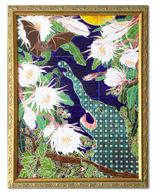 伊藤若冲 鳥獣花木図屏風 桝目画風シリーズ作品  ESCAPE V